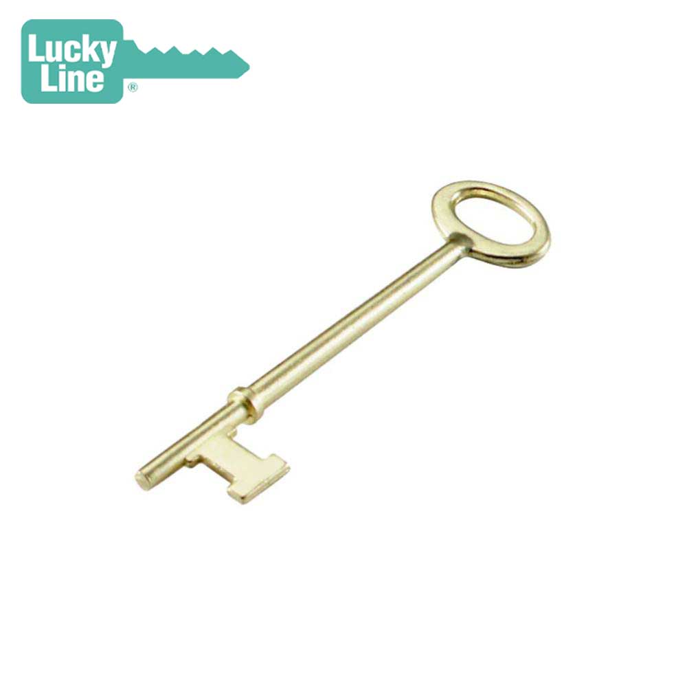 Lucky Line - 87002 - Brass Plated Zinc - Skeleton Key Flat Tip - 2 Pac