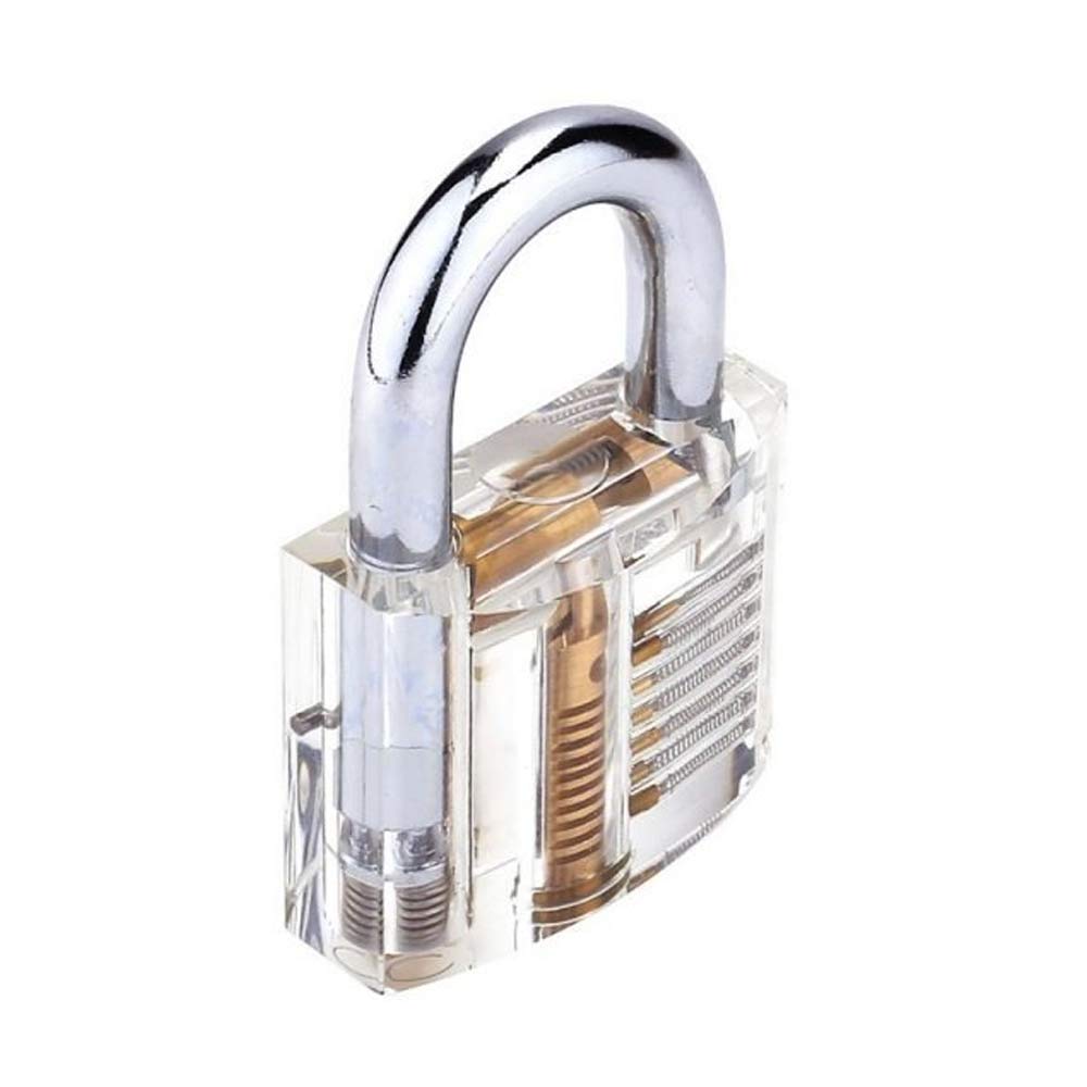 GOSO 24-Piece Lock Pick Set and Transparent Practice Padlock Bundle