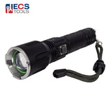 ECS TOOLS - RH-12270 - XHP90 Flashlight with Power Bank Zoom Output Power - Aluminum