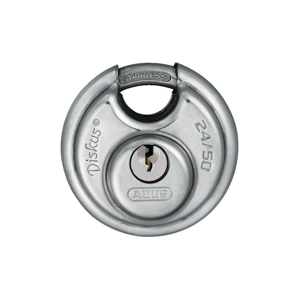 ABUS - 24IB/50 - Extreme Corrosion Resistant Rustproof Stainless Steel Diskus Padlock with Optional Keying - 2-1/64 Inch Width