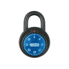 ABUS - 78/50 KC B - Corrosion Resistant Black KTL-Coated Blue Combination 3-Dial Padlock w/ Key Control - 1 31/32" Width