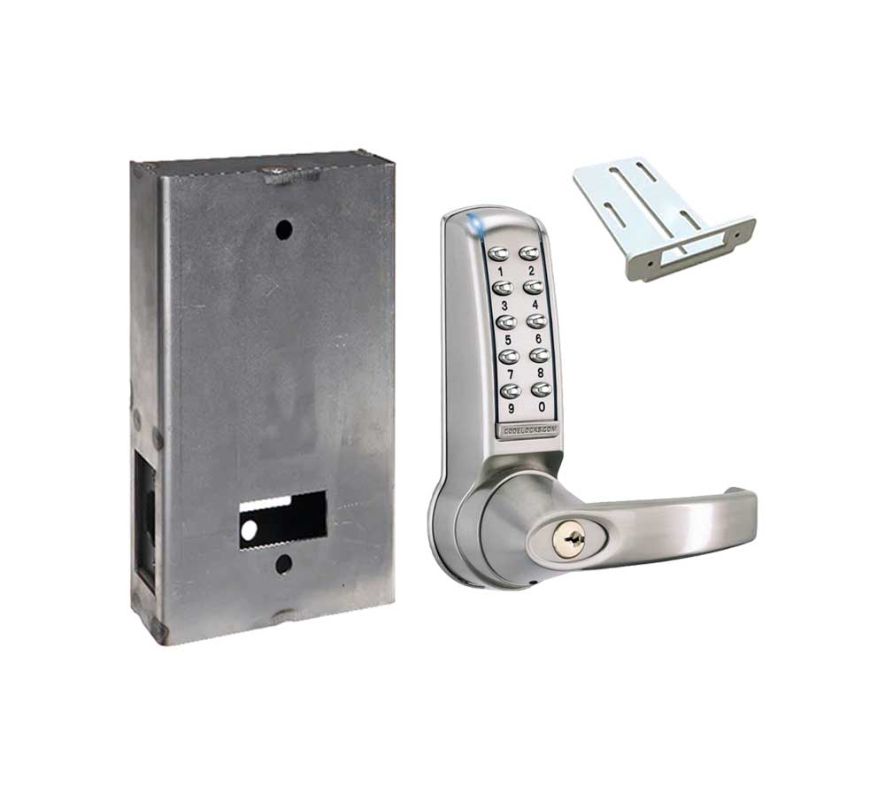 Codelocks CL4210 Brushed Steel, Electronic, Tubular Latchbolt Gate Box Kit