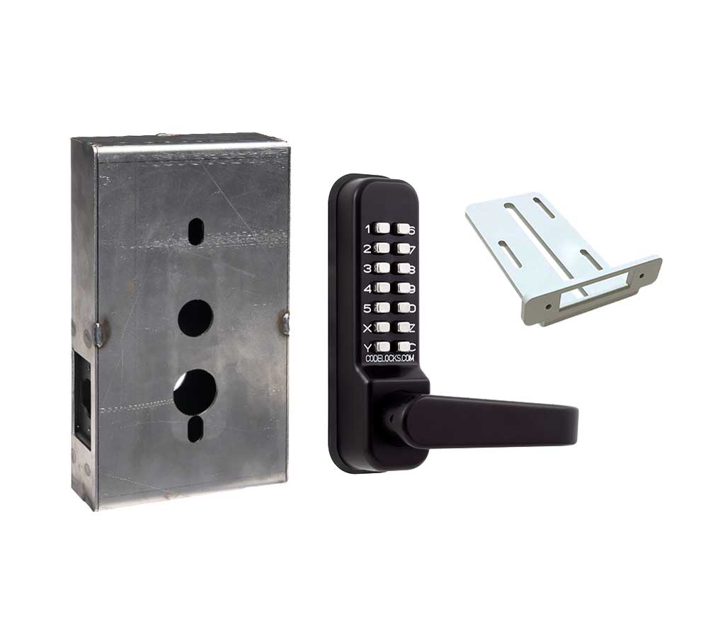 Codelocks CL410 Mechanical, Marine Grade, Medium Duty, Black Tubular Latchbolt Gate Box Kit