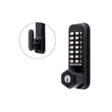 Codelocks CL255 Mechanical, Light Duty, Marine Grade Black, 2 3/8 - 2 3/4 Backset, Tubular Mortise Latchbolt with Key Override and Holdback Feature