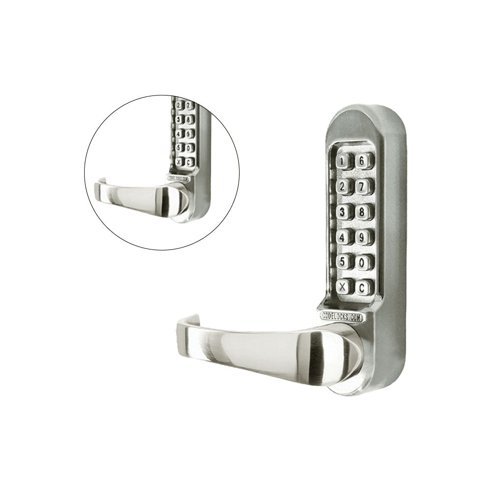 Codelocks CL555 Mechanical, Heavy Duty, Stainless Steel, Optional Backset, Back to Back Mortise Lock with Passage Function