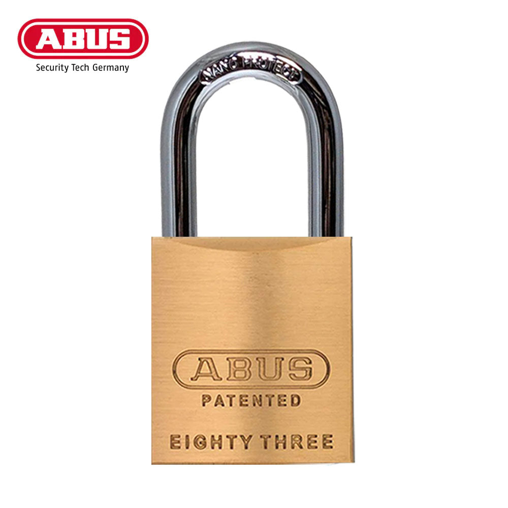 ABUS - 83/45 - Rekeyable Corrosion Resistant Brass Padlock with Optional Shackle Length and Optional Keyway - 1-53/64 Inch Width