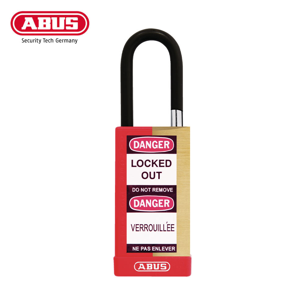 ABUS - 74MLB/40 - Key Retaining Vinyl Encased Solid Brass Padlock with Optional Keying and Optional Finish - 1-37/64 Inch Width