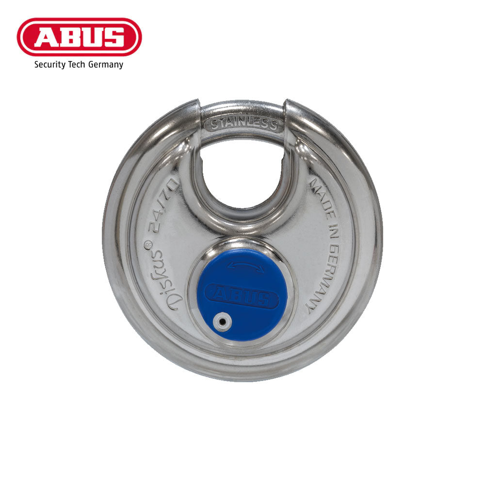 ABUS - 24IB/70 - Extreme Corrosion Resistant Rustproof Stainless Steel Diskus Padlock with Optional Keying - 2-3/4 Inch Width