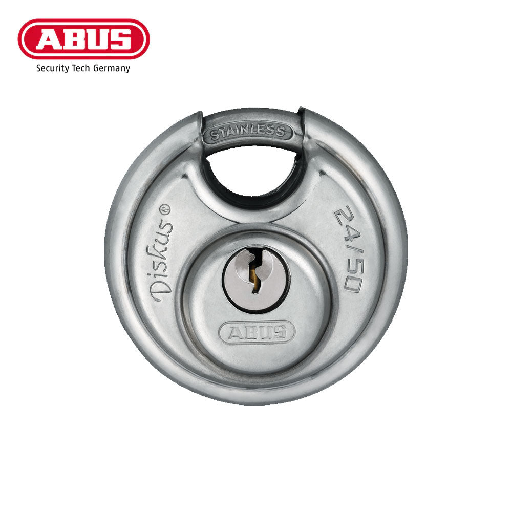 ABUS - 24IB/50 - Extreme Corrosion Resistant Rustproof Stainless Steel Diskus Padlock with Optional Keying - 2-1/64 Inch Width