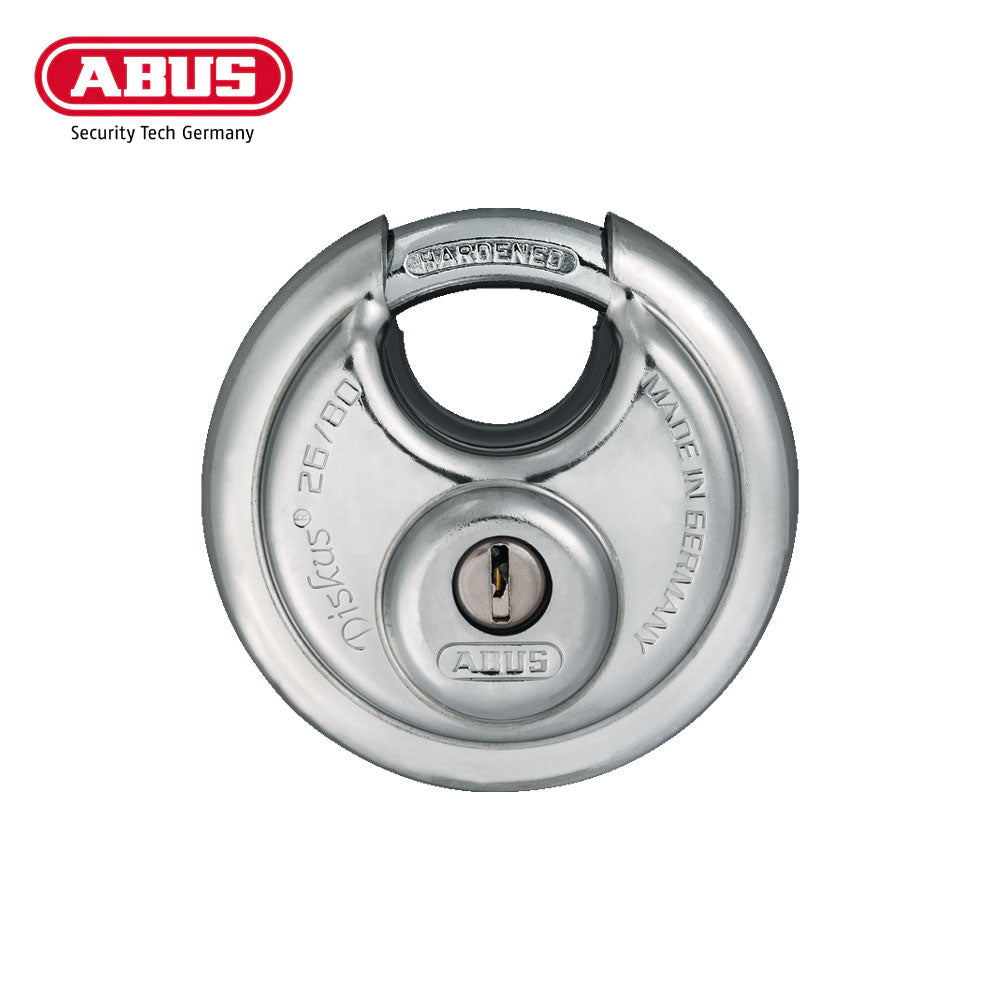 ABUS - 26/80 - Heavy-Duty Stainless Steel Padlock with Optional Keying - 3-5/32 Inch Width