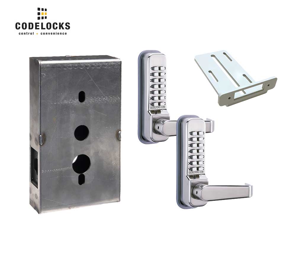 Codelocks CL410 Mechanical, Medium Duty, Stainless Steel, Back to Back, Tubular Latchbolt Gate Box Kit