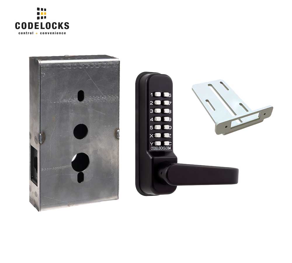 Codelocks CL410 Mechanical, Marine Grade, Medium Duty, Black Tubular Latchbolt Gate Box Kit