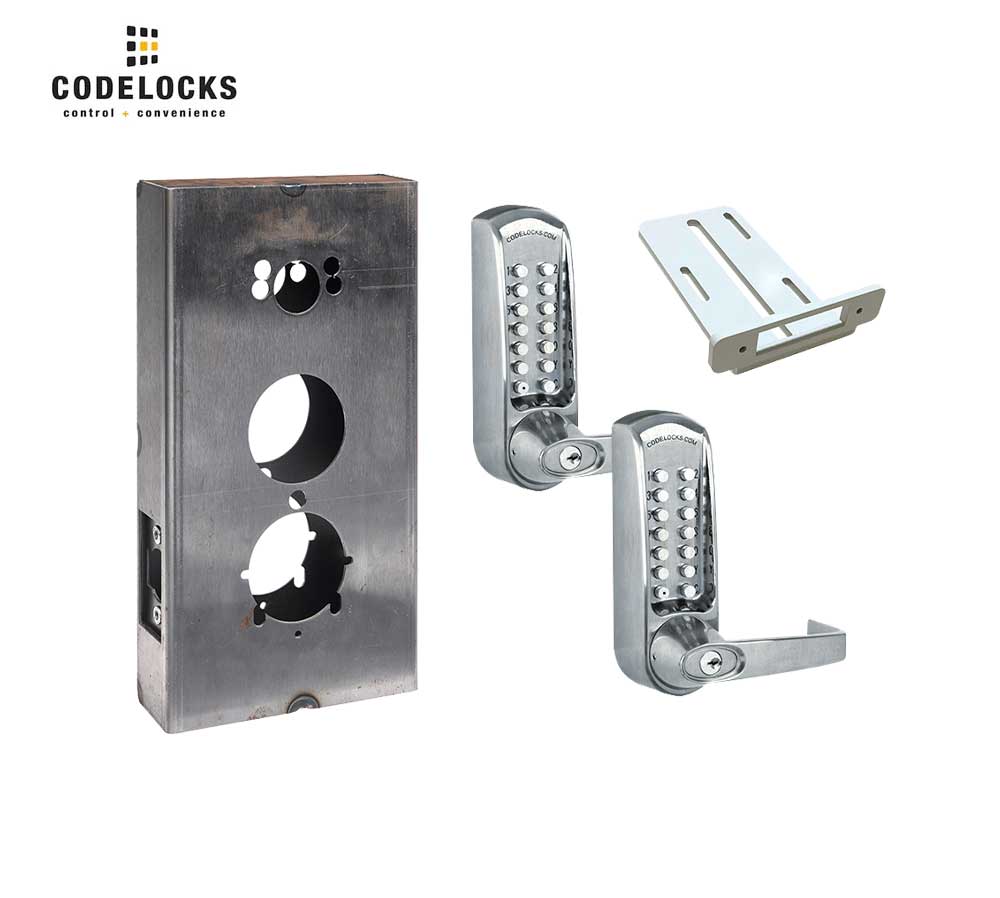 Codelocks CL610 Mechanical, Heavy Duty, Grade 2, Optional Finish, Back to Back, Tubular Latchbolt Gate Box Kit