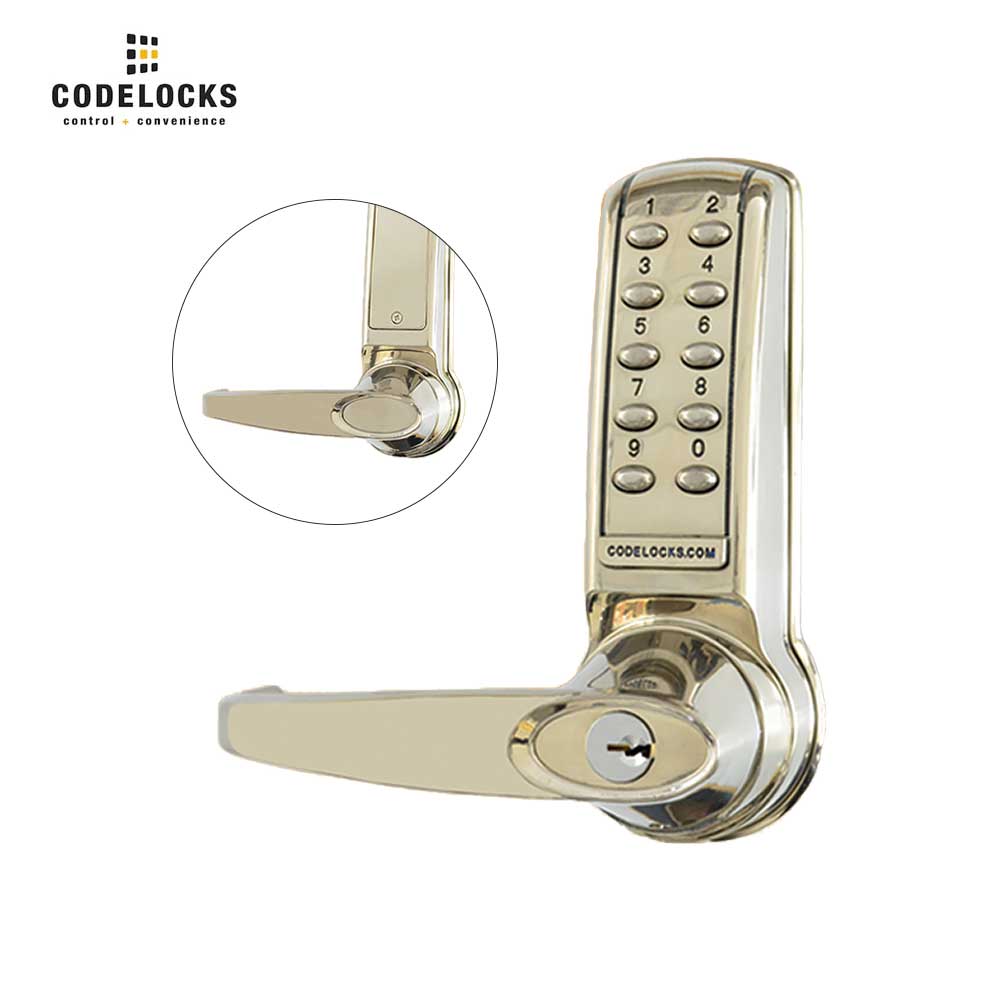 Codelocks CL4210 Electronic Brushed Steel Tubular Latchbolt with Optional Latch Backset