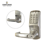 Codelocks CL5210 Electronic, Heavy Duty, Grade 2, Brushed Steel, Optional Backset Tubular Latchbolt with Optional Cylinder Prep