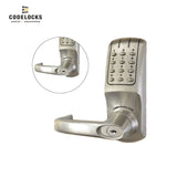 Codelocks CL5210 Electronic, Heavy Duty, Grade 2, Brushed Steel, Back to Back, Optional Backset Tubular Latchbolt with Optional Cylinder