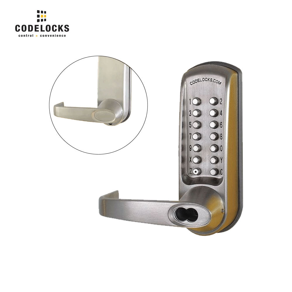 Codelocks CL610 Mechanical, Heavy Duty, Grade 2, Optional Finish, Optional Backset Tubular Latchbolt with Optional Cylinder Prep