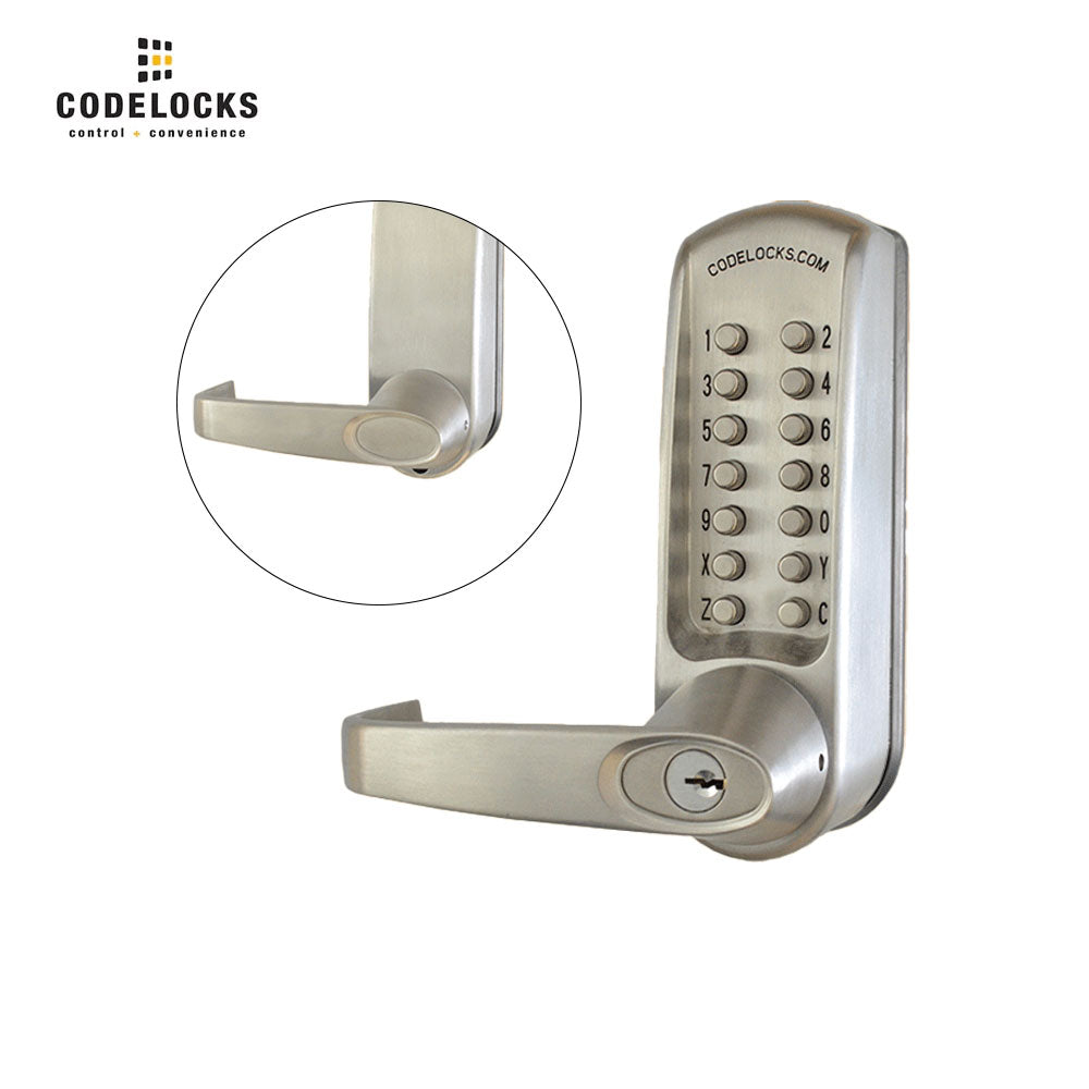 Codelocks CL650 Mechanical, Heavy Duty, Grade 2, Optional Finish, 2 3/4 Inch Backset Mortise Lock