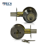 ECS HARDWARE - Durable Single Cylinder Deadbolt Lock - Antique Brass - Grade 3 (SC1/KW1)