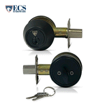 ECS HARDWARE - Durable Single Cylinder Deadbolt Lock - Matte Black - Grade 3 (SC1/KW1)