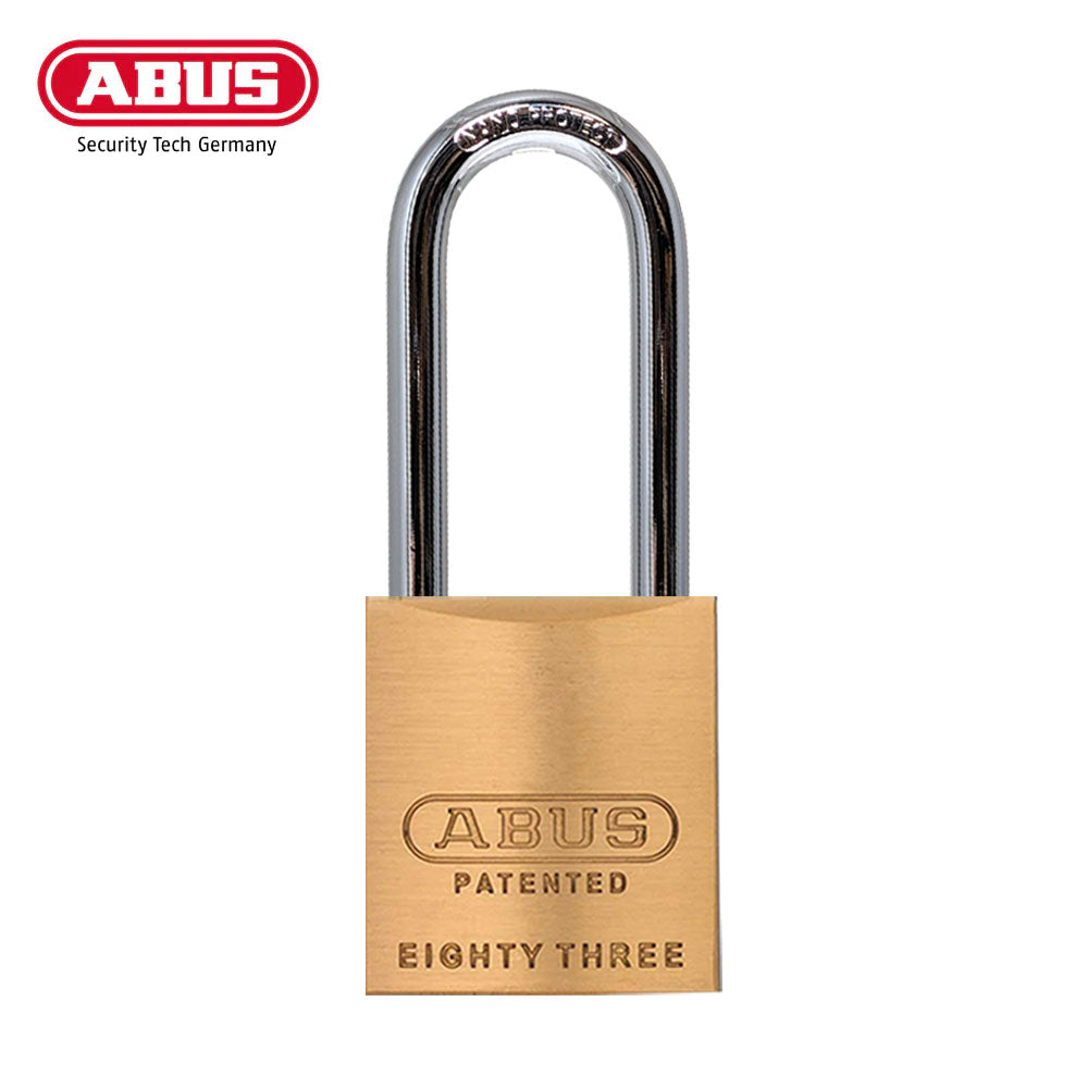 ABUS - 83/45 - Rekeyable Corrosion Resistant Brass Padlock with Optional Shackle Length and Optional Keyway - 1-53/64 Inch Width