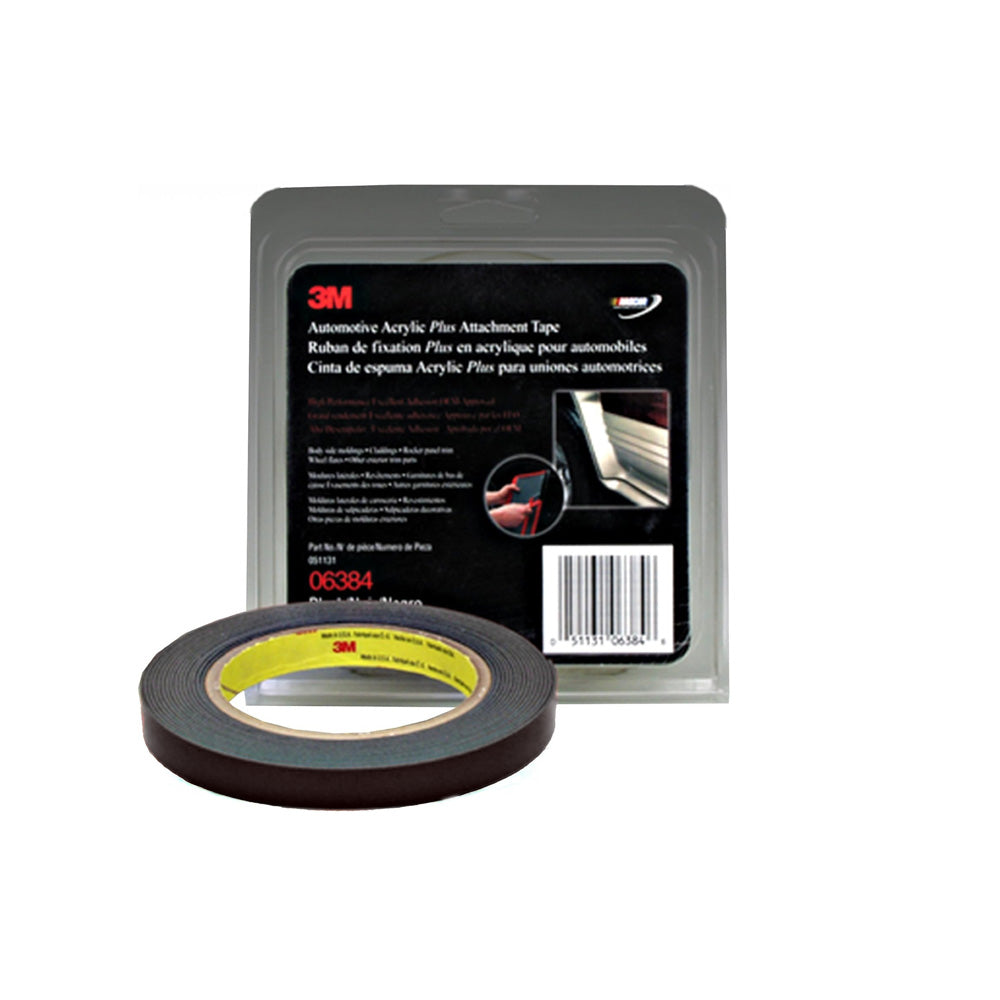 3M - 06384 - Automotive Acrylic Plus Attachment Tape - 1/2" x 5 Yard - Black