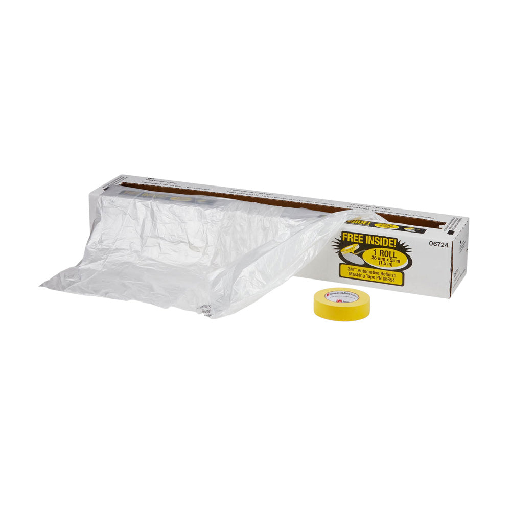 3M - 06724 - Plastic Sheeting with 388N Yellow Masking Tape (36 mm) - 16' x 400'