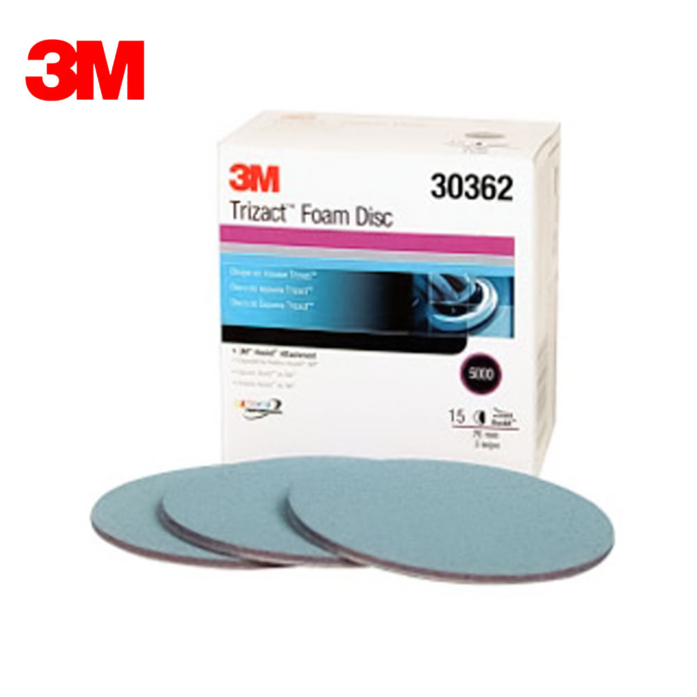 3M - 30362 - Trizact Hookit Foam Abrasive Disc - 3" - 5000 Grit - 15 Discs Per Pack