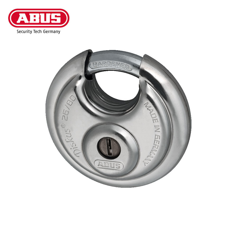 ABUS - 26/80 - Heavy-Duty Stainless Steel Padlock with Optional Keying - 3-5/32 Inch Width