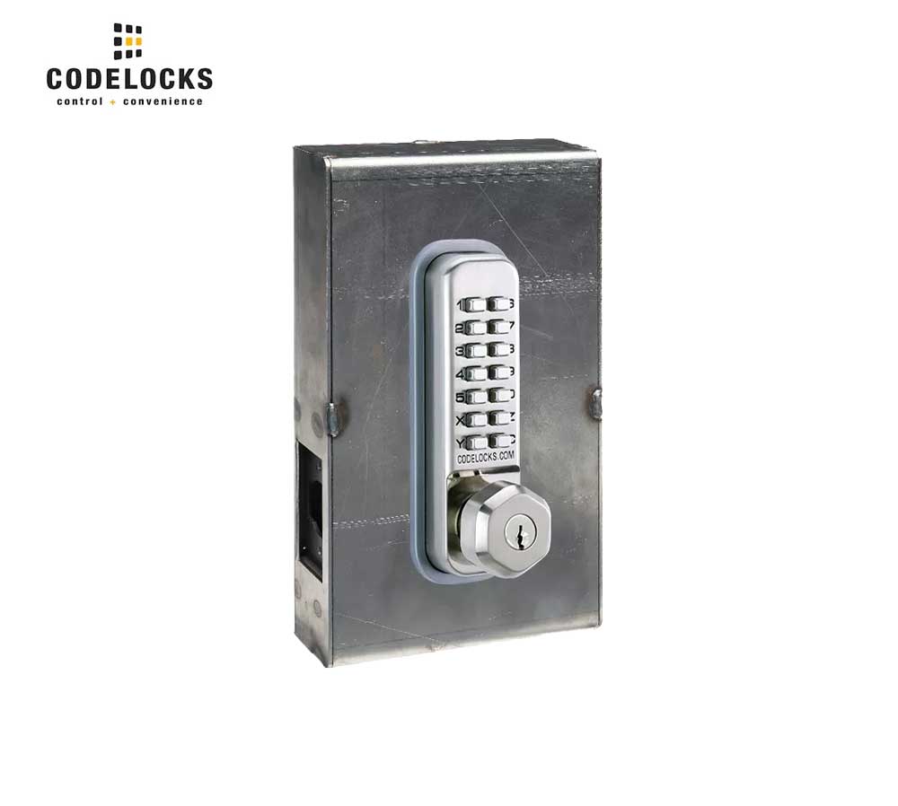 Codelocks CL255 Mechanical, Light Duty, Grade 2, Optional Finish, Tubular Mortise Latchbolt, Key Override Gate Box Kit