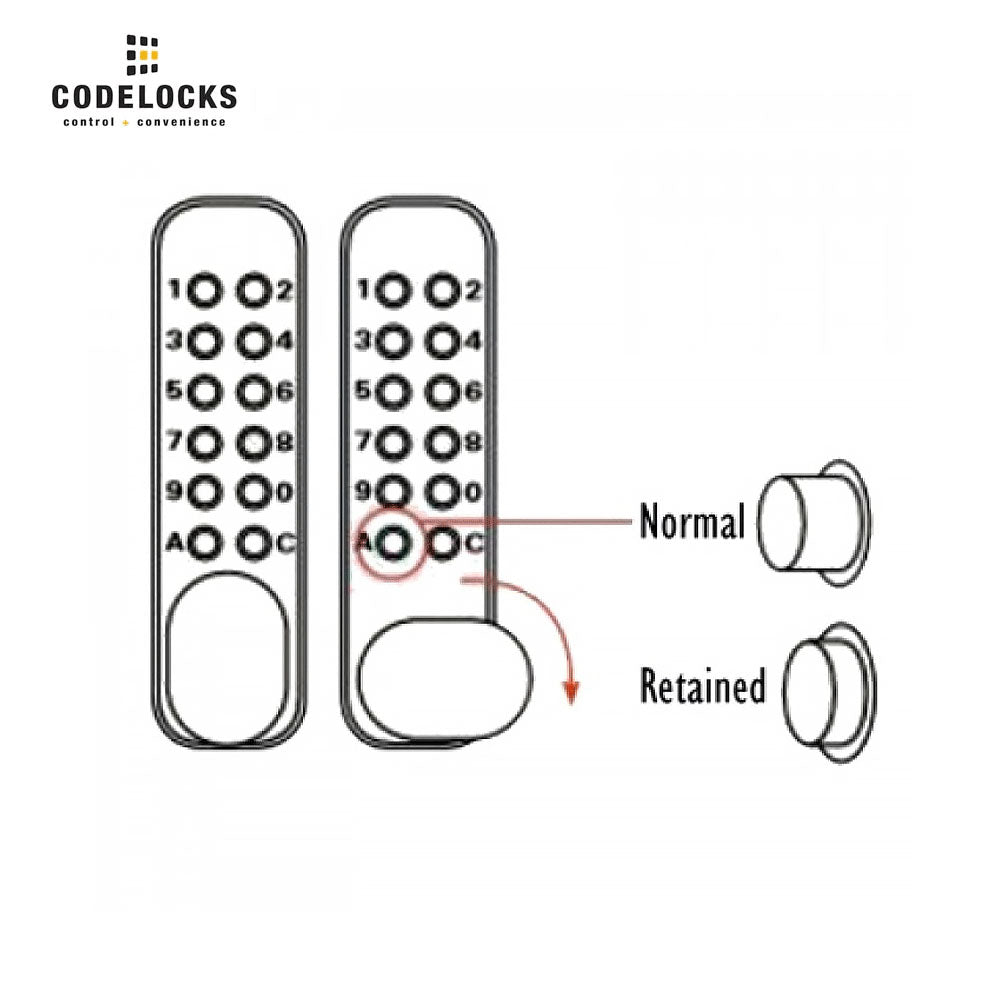 Codelocks CL160 Mechanical, Light Duty, Silver Gray, Optional Tubular Mortise Latch