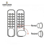 Codelocks CL160 Mechanical, Light Duty, Silver Gray, Optional Tubular Mortise Latch