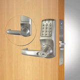 Codelocks CL5250 Electronic Smart Lock, Heavy Duty, Grade 2, Brushed Steel, 86 Prep Mortise Lock with Optional Cylinder Prep