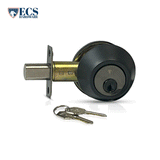 ECS HARDWARE - Durable Single Cylinder Deadbolt Lock - Matte Black - Grade 3 (SC1/KW1)