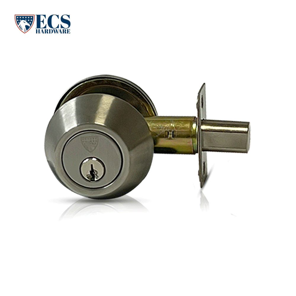 ECS HARDWARE - Durable Single Cylinder Deadbolt Lock - Satin Chrome - Grade 3 (SC1/KW1)