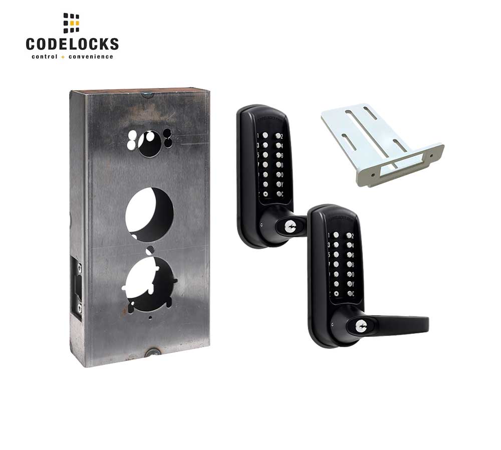 Codelocks CL615 Mechanical, Heavy Duty, Grade 2, Optional Finish, Back to Back, Tubular Latchbolt Gate Box Kit