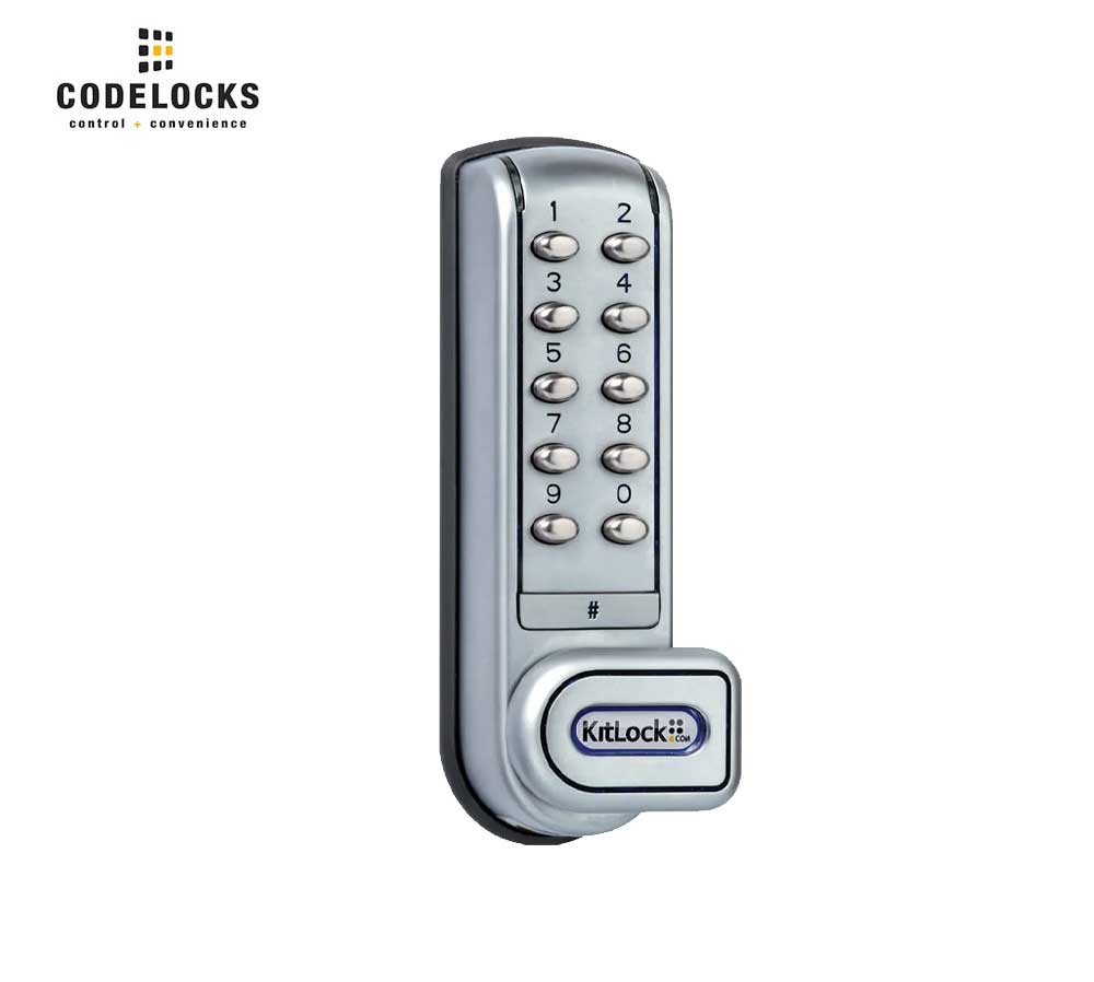 Codelocks KL1200 Electronic, Heavy Duty, Silver KitLock with Optional Handing