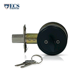 ECS HARDWARE - Durable Single Cylinder Deadbolt Lock - Matte Black - Grade 3 (SC1/KW1)