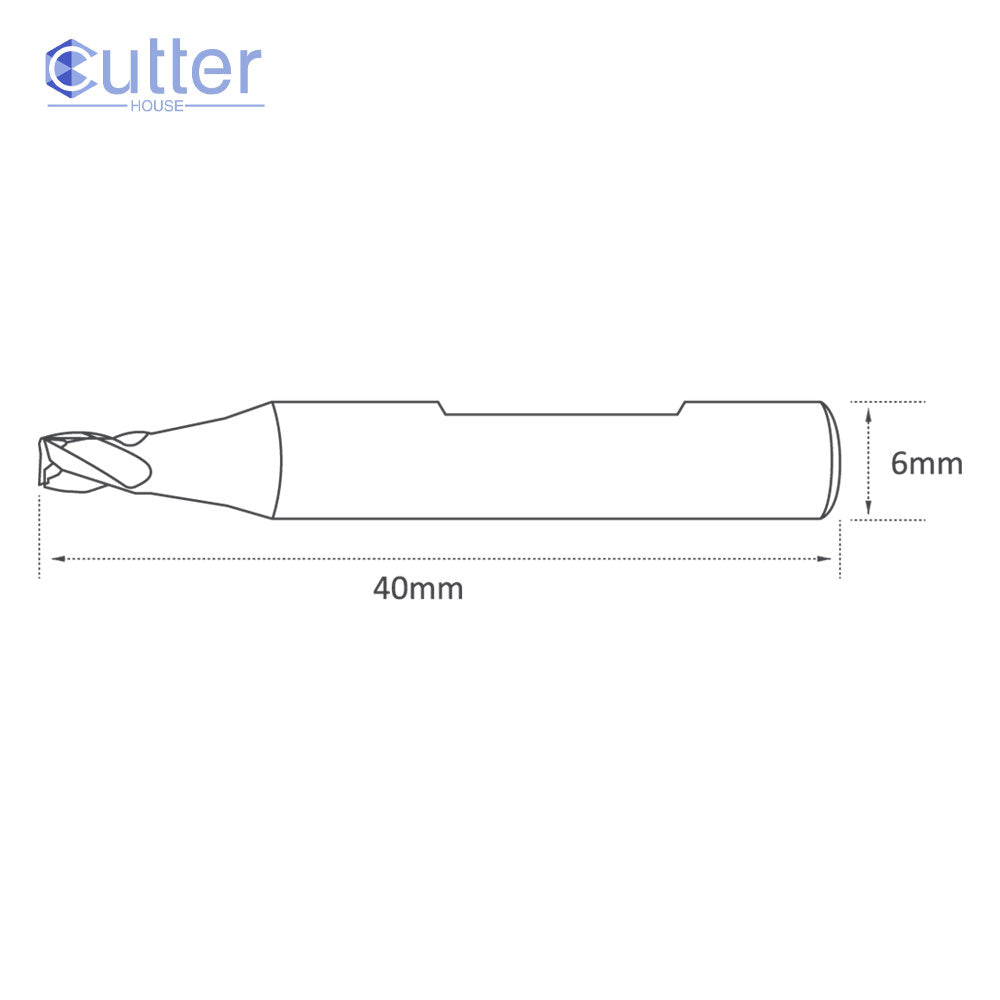 High Grade Carbide 2.5mm 4 Flutes End Mill Cutter without Coating for JMA and Silca - P-3847