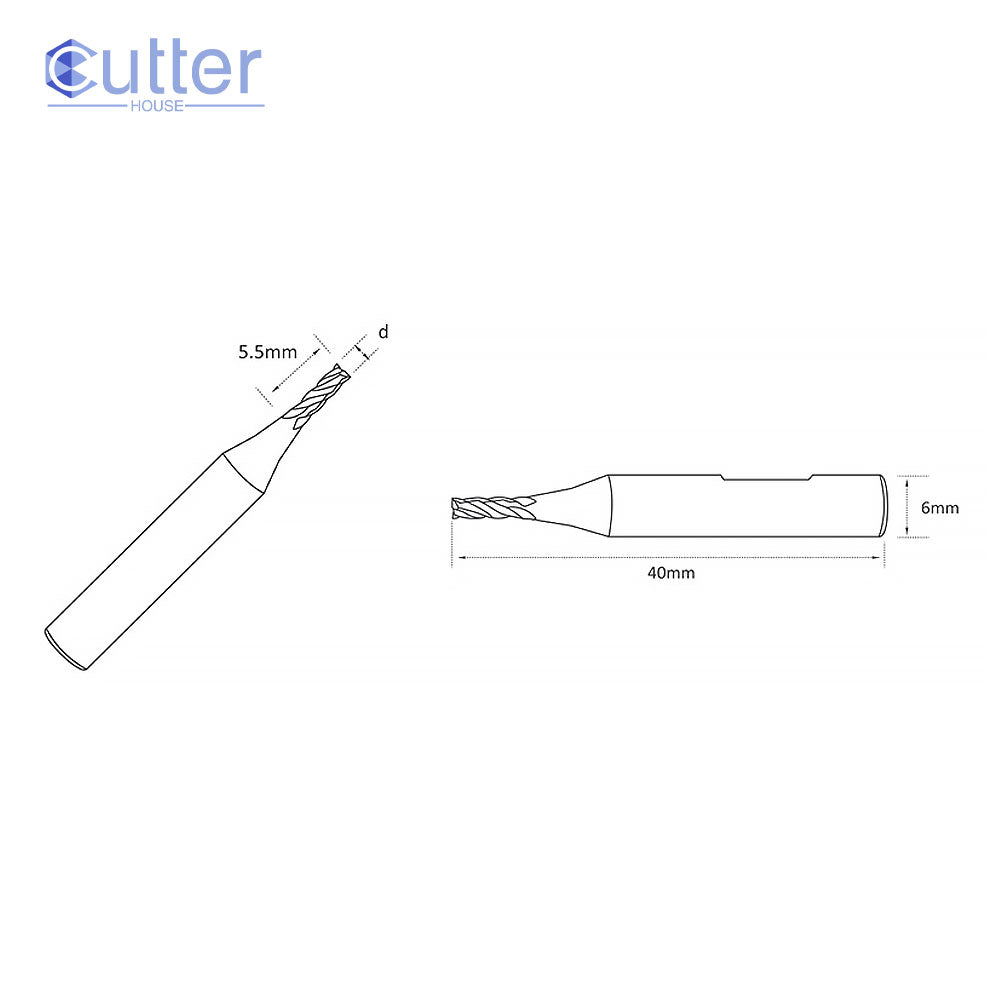 High Grade Carbide 2mm End Mill Cutter without Coating for Triton and Xhorse - P-3854