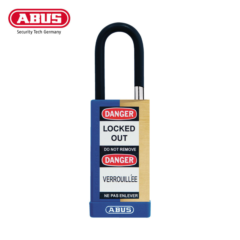 ABUS - 74MLB/40 - Key Retaining Vinyl Encased Solid Brass Padlock with Optional Keying and Optional Finish - 1-37/64 Inch Width