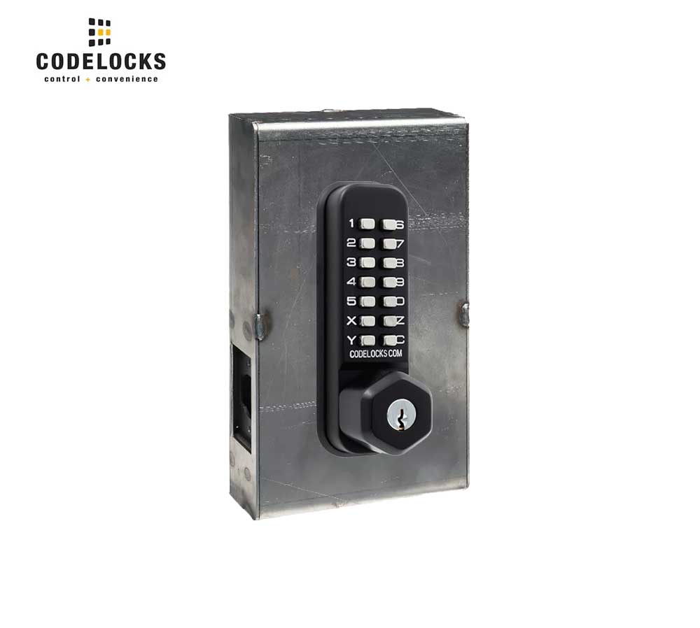 Codelocks CL255 Mechanical, Light Duty, Grade 2, Optional Finish, Tubular Mortise Latchbolt, Key Override Gate Box Kit