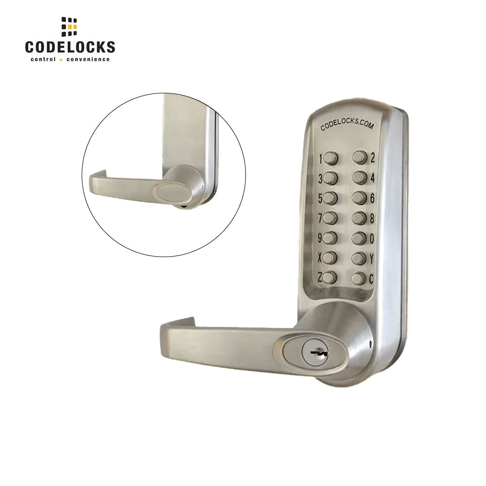 Codelocks CL610 Mechanical, Heavy Duty, Grade 2, Optional Finish, Optional Backset Tubular Latchbolt with Optional Cylinder Prep