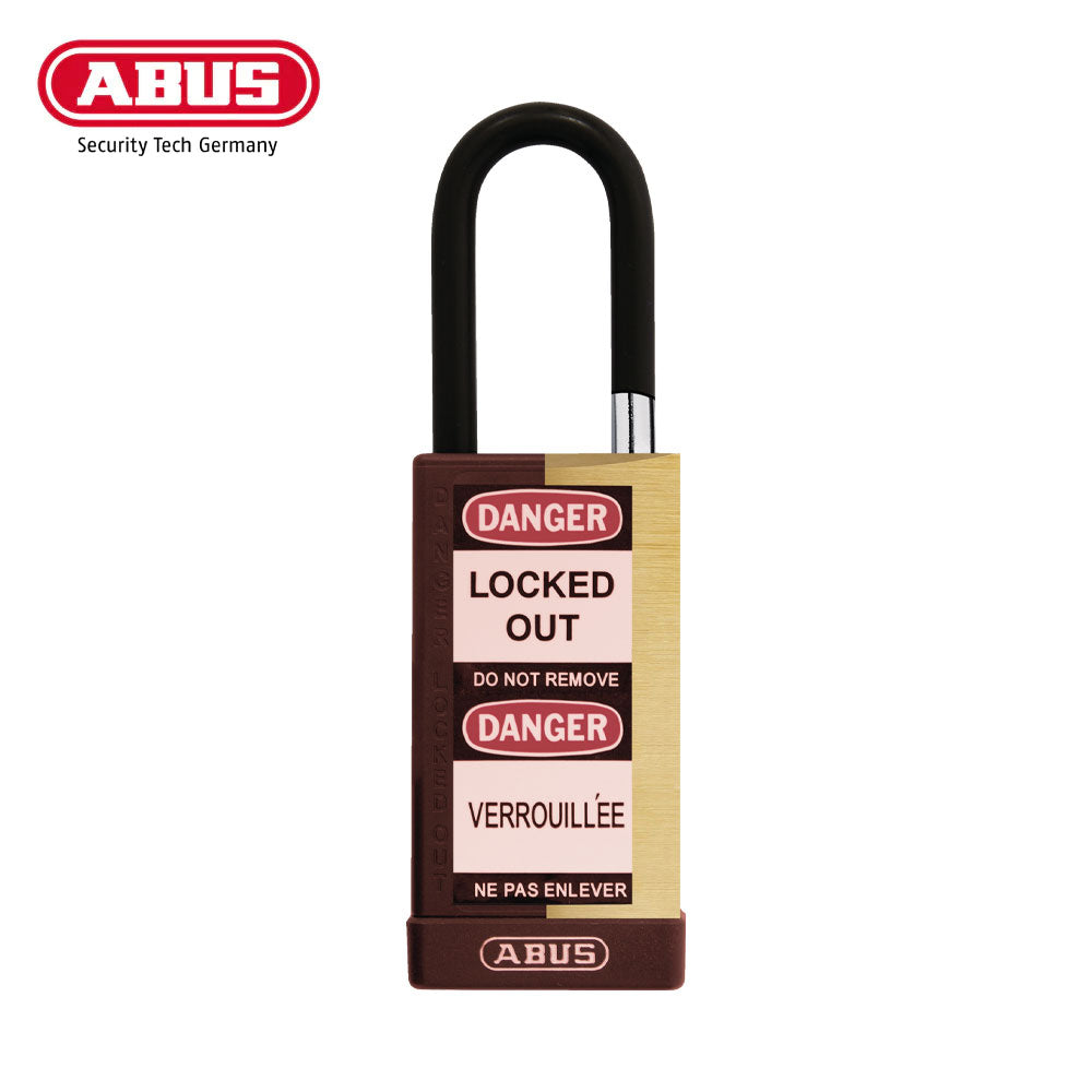 ABUS - 74MLB/40 - Key Retaining Vinyl Encased Solid Brass Padlock with Optional Keying and Optional Finish - 1-37/64 Inch Width