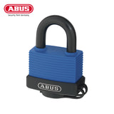 ABUS - 70IB/50 - Plastic Covered Extreme Weatherproof Rustproof Marine Grade Blue Brass Padlock with Optional Keying - 2-11/64 Inch Width