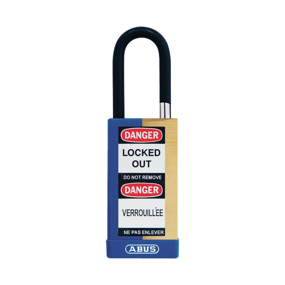 ABUS - 74MLB/40 - Key Retaining Vinyl Encased Solid Brass Padlock with Optional Keying and Optional Finish - 1-37/64 Inch Width