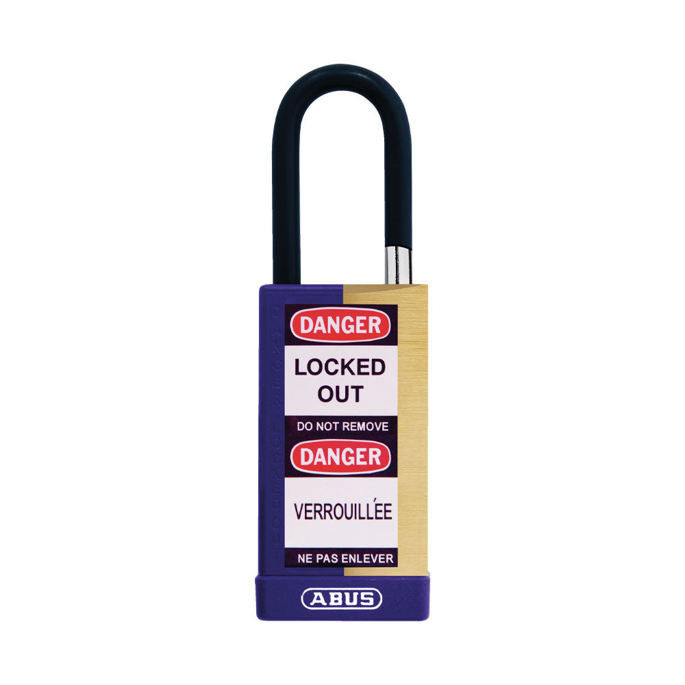 ABUS - 74MLB/40 - Key Retaining Vinyl Encased Solid Brass Padlock with Optional Keying and Optional Finish - 1-37/64 Inch Width