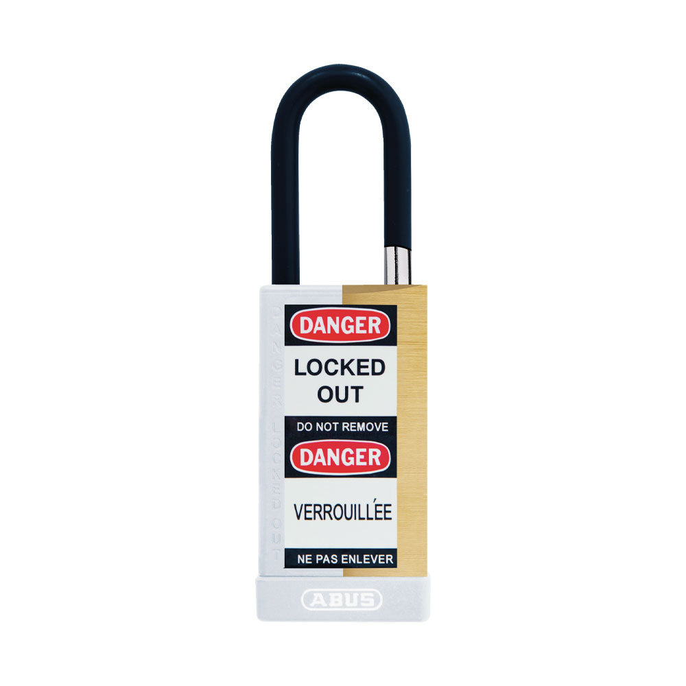 ABUS - 74MLB/40 - Key Retaining Vinyl Encased Solid Brass Padlock with Optional Keying and Optional Finish - 1-37/64 Inch Width