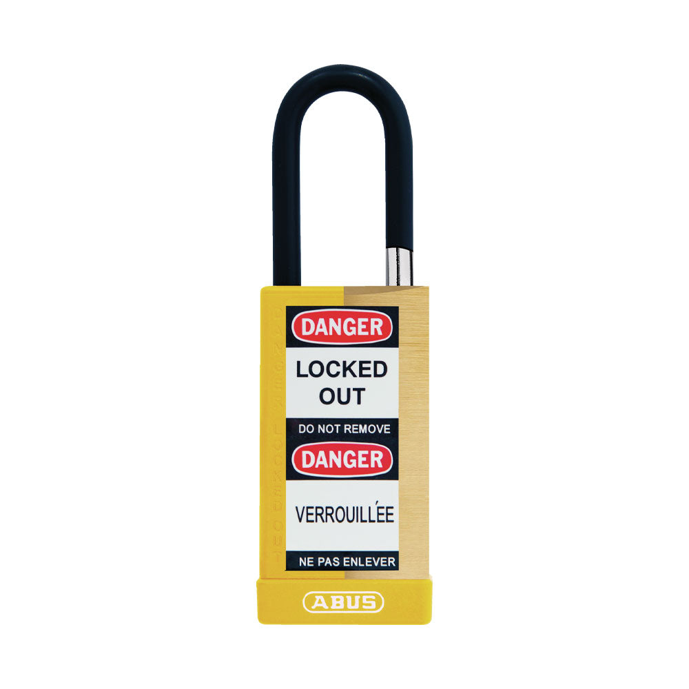 ABUS - 74MLB/40 - Key Retaining Vinyl Encased Solid Brass Padlock with Optional Keying and Optional Finish - 1-37/64 Inch Width