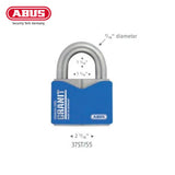 ABUS - 37ST/55 - Rekeyable Corrosion Resistant Blue Granit Coated Stainless Steel Padlock with Optional Keying - 2-7/16 Inch Width